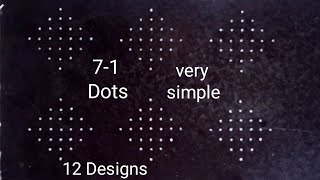 12 days 12 Easy Rangoli Designs🌺71 Dots Muggulu for Daily use🌺simplekolamwithdots [upl. by Ateval]