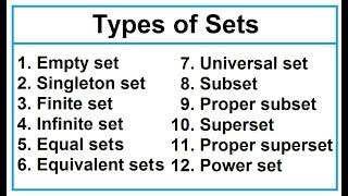 Types of sets [upl. by Harihat]