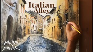 Italy Road  Demo by Milind Mulick  Watercolor Painting  Watercolor Drawing [upl. by Danna]