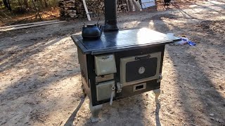 28°F Approved Heating Rustic Cabin with Antique Cook Stove S2E44 [upl. by Srednas15]