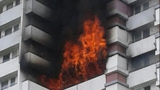 Großbrand in Hochhaus in Sindelfingen  Mann in Tod gestürzt  Über 300 Rettungskräfte im Einsatz [upl. by Vita]