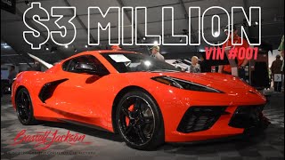 VIN 001 C8 Corvette sells at BarrettJackson for 3 Million  BarrettJackson Scottsdale 2020 [upl. by Muriah]