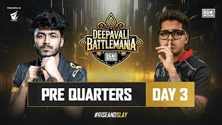 Deepavali BattleMania 2024  HINDI  Pre Quarters D3  BGMI  Ft Godlike RntXspark OG etc [upl. by Latreshia]