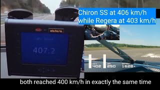 Koenigsegg Regera Vs Bugatti Chiron Supersport 300400 kmh Acceleration Comparison Undedited [upl. by Ahsiuqel271]