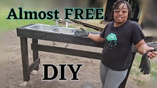 Easy DIY Outdoor SinkPotting BenchProduce Area [upl. by Agnizn]