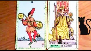 Combinaciones tarot con el DOS de OROS  ARCANOS MENORES DE BASTOS Por TARA [upl. by Suaeddaht]