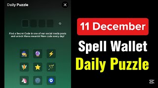 Spell Wallet Puzzle Today 11 December  Spell Wallet Daily Puzzle Today  Spell Wallet Secret Code [upl. by Patsis]