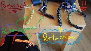 Portachiavi paracord 550 portaoggetti dritto o angolato DIY Keychain Paracord 550 [upl. by Derman528]