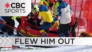 American alpine skier Tommy Ford airlifted after heavy crash in Adelboden  CBC Sports [upl. by Ardnekan51]