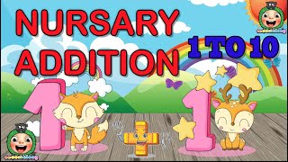 Addition for kindergarten 1 to10 kids rhymes addition [upl. by Atimad]