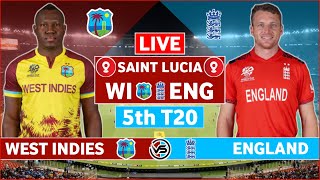 West Indies vs England 5th T20 Live Scores  WI vs ENG 5th T20 Live Scores amp Commentary [upl. by Yotal768]