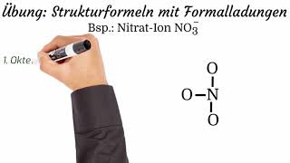 Übung Strukturformeln zeichnen mit Formalladungen Bsp NitratIon NO3  Teil I reupload [upl. by Yelrebmik]