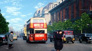 A Glimpse of London 1930s in color 60fpsRemastered wsound design Added [upl. by Gibson]