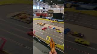 Driving a slot car next to some crazy race cars adventure automobile cars [upl. by Ahsimit]