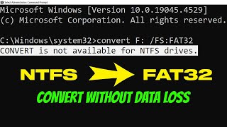 How To Convert NTFS To FAT32 Without Data Loss  No Formatting Required [upl. by Raimes]