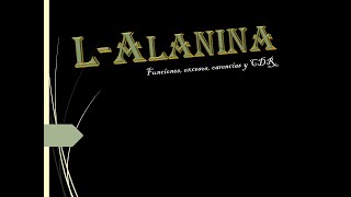 La Alanina Funciones Excesos Carencias y CDR Aminoácido No Esencial [upl. by Zacharie887]