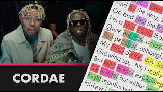 Cordae’s verse on Sinister  Lyrics Rhymes Highlighted 322 [upl. by Nive422]