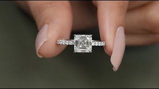 Asscher Lab Grown Diamond Engagement Ring labdiamondring [upl. by Trilbie]