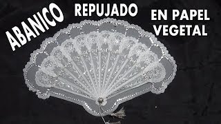 COMO HACER UN ABANICO EN PAPEL VEGETAL  FAN EMBOSSED GREASEPROOF [upl. by Dickens]