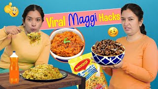 4 Viral MAGGI FOOD Recipes and Hacks  CookWithNisha [upl. by Drawets]