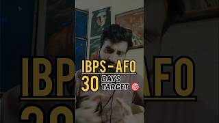 IBPS  AFO 👨‍💼30 DAYS TARGET PRE ARE YOU INTERESTED  shorts ibpsafo [upl. by Nanyt]