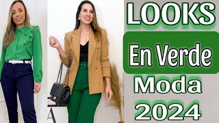 MODA 2024LOS MEJORES LOOKS EN COLOR VERDE 💚COMBINACIONES ACTUALES Y CON ESTILO [upl. by Dorahs]