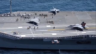 US Navy  X47B UCAS First Touch amp Go Landing Tests On USS George HW Bush CVN 77 1080p [upl. by Cissiee795]