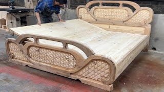 Step by Step To Build Luxurious And Easy Neoclassical Bed  DIY Bedroom Interior Construction Plan [upl. by Akehsat]