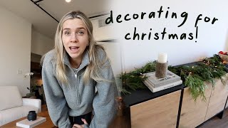 decorating my place for christmas  cozy sick day [upl. by Jempty]