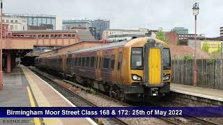 Class 168 amp 172 at Birmingham Moor Street Station 250522 [upl. by Nancey]