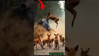 Wild Boar vs Deer Epic Fight with Brave Dogs Protecting the Deer youtubeshorts [upl. by Yatnohs892]