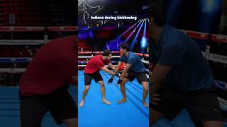 Indians during kickboxing  Manish Kharage shorts [upl. by Vallo]