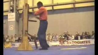 Master Anton Van Thomas demonstrates wooden man [upl. by Jsandye943]