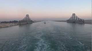 Suez Canal Egypt  Southbound passage through the Suez Canal HD 2013 [upl. by Kester]