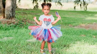 SUPER EASY TUTU SKIRT  HOW TO MAKE A TUTU SKIRT FOR BIRTHDAY OR FOURTH OF JULY [upl. by Aspa229]