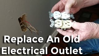 How To Replace An Old Electrical Outlet Switched Wall Plug Replacement [upl. by Alleda]