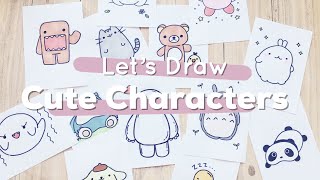 Lets Draw  Cute Characters Totoro Baymax Pusheen and more  Doodles by Sarah [upl. by Cranford38]