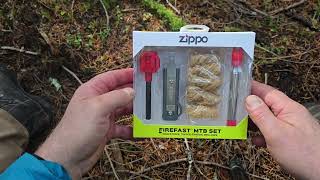 Building A Roaring Campfire With Zippos Camp Fire Building Kit [upl. by Hamlen993]