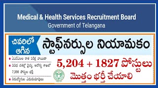 TS Staff Nurse Jobs Recruitment Latest News  Telangana Staff Nurse Results Update  TS MHSRB [upl. by Yorke365]