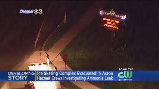 Ice Skating Complex Evacuated Due To Ammonia Leak In Aston [upl. by Yarak]