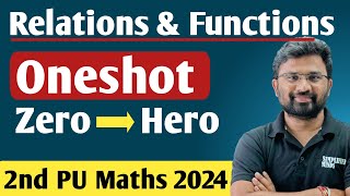 Relations and Functions Oneshot  All Important Questions with Answers  2nd PUC Mathematics 2024 [upl. by Aynotal]