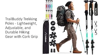 TrailBuddy Trekking Poles  Lightweight Adjustable and Durable Hiking Gear with Cork Grip [upl. by Iegres149]