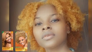 DYING MY NATURAL HAIR GINGER BLONDE  NO BLEACH  CREME OF NATURE  naturalhair dyingmyhairblonde [upl. by Secilu]