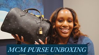 I FINALLY GOT IT MCM ELLA BOSTON UNBOXING  WHAT’S IN MY PURSE mcm whatsinmybag [upl. by Anikal904]