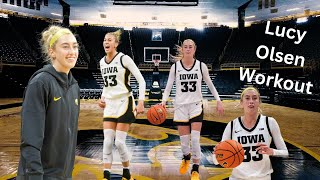 How one of the Nations best PGs warmup before game time Iowa Star Lucy Olsen exclusive workout [upl. by Adriell]