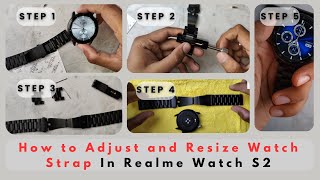 How To Adjust Watch Strap In Realme Watch S2  Realme Watch S2 Metal Strap Adjust In Hindi [upl. by Laurentia]