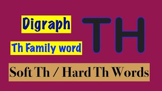 phonics english TH Digraph Sound  Soft TH Vs Hard TH [upl. by Ehcar]