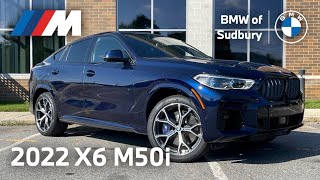 2022 BMW X6 M50i  Video Walkaround amp Exhaust Tanzanite Blue [upl. by Ettenav]