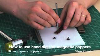 How to use hand setiing die tool for magnetic poppers 10mm thin style [upl. by Couchman]