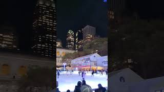 Bryant Park ice ring a large group of people on⛸️ blessed [upl. by Cyb360]